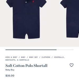 Ralph Lauren Navy Polo Shortall with Red Logo